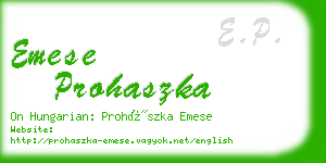 emese prohaszka business card